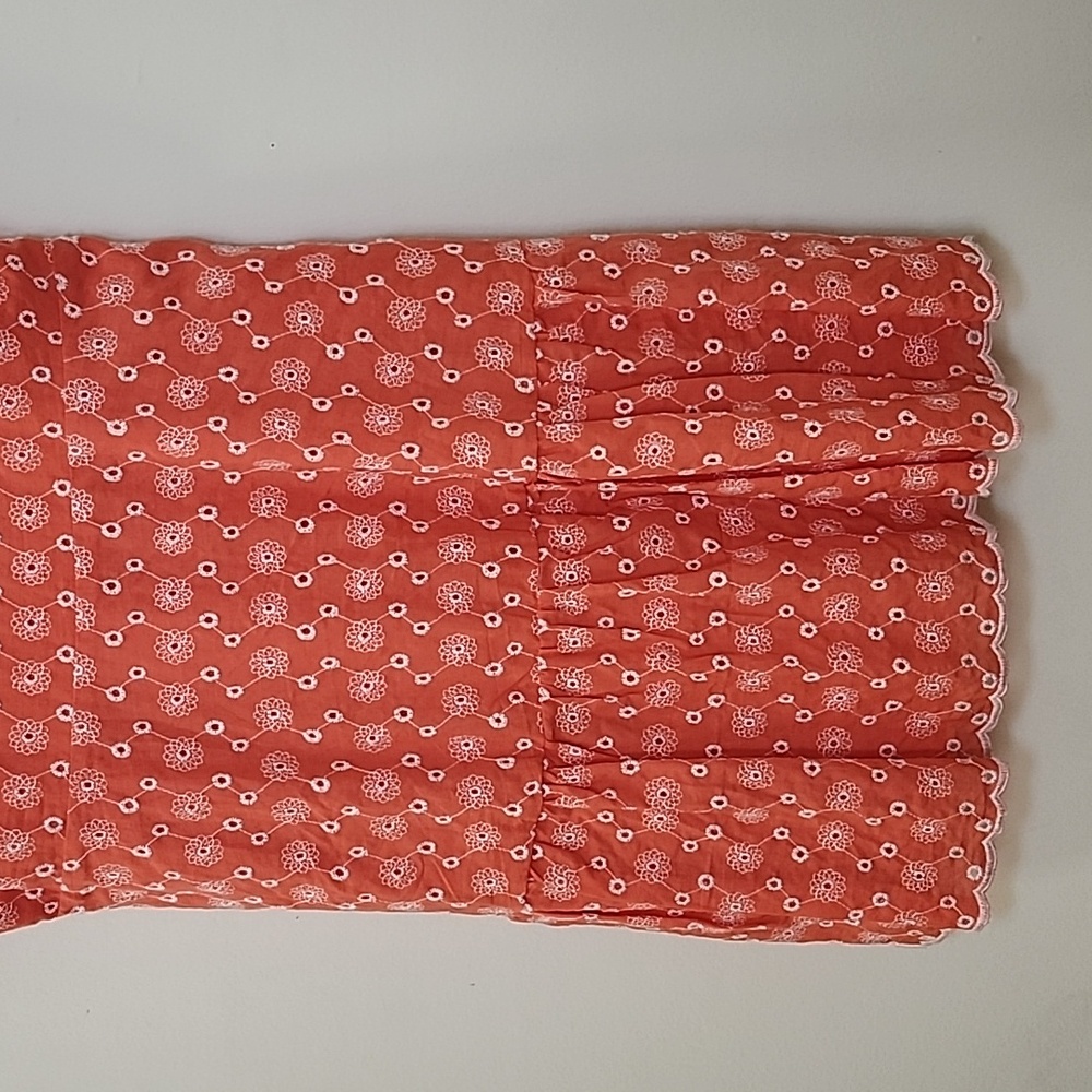 Betsey Johnson Y2K Ditsy Eyelet Bustier Coral Pink Baby Doll Dress Romantic Sz M - Picture 8 of 16